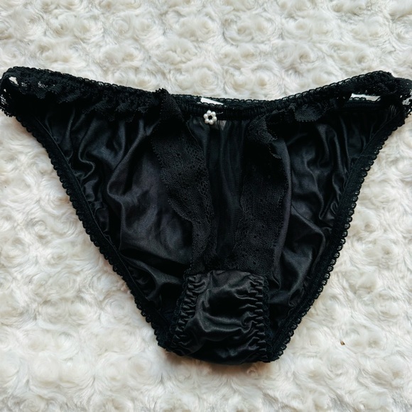Vive La Difference Black Lace Vintage Sheer Underwear Undies Panties Small NEW - Picture 1 of 6
